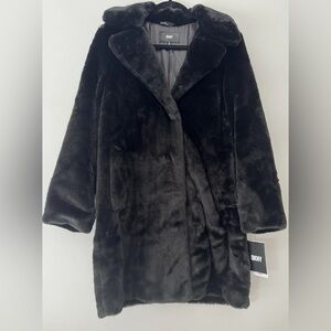 DKNY - Faux Fur Teddy Midi Coat (NWT)